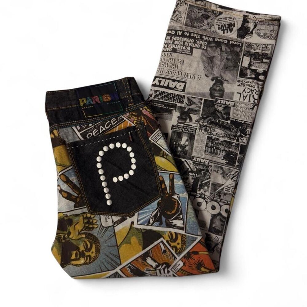 (2008-2011) Parish Nation Doomsday x Peace Graphic Jeans - 34